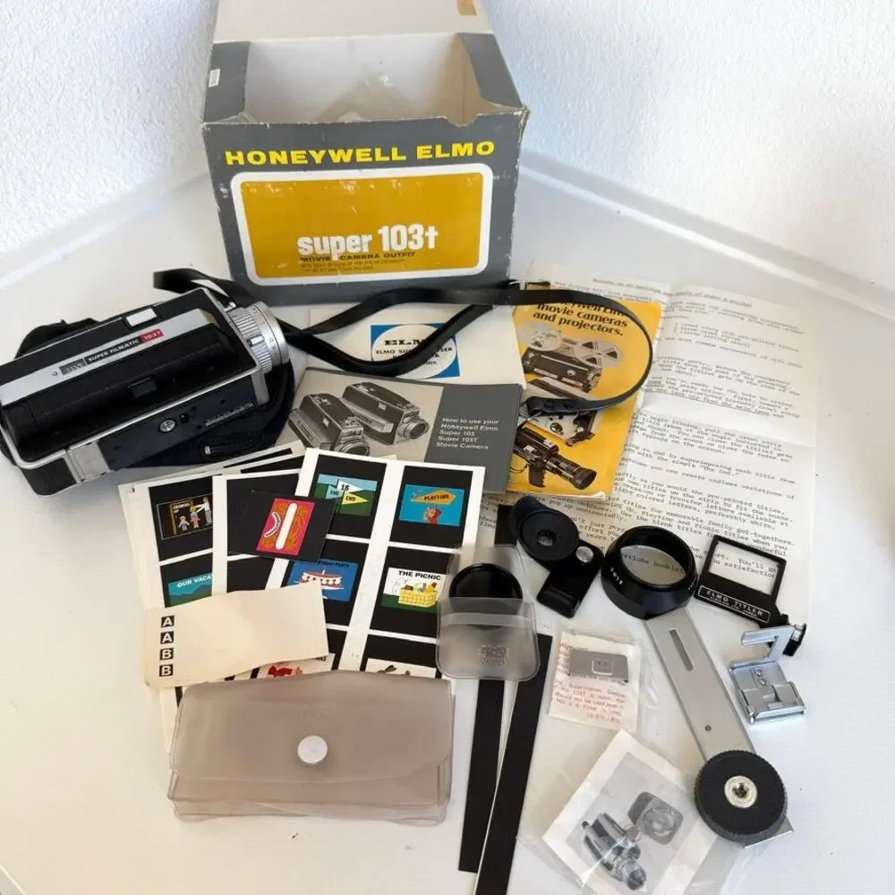 Honeywell Elmo Super 103T 8mm Movie Camera Japan Boxed Kit‎ Vintage Retro